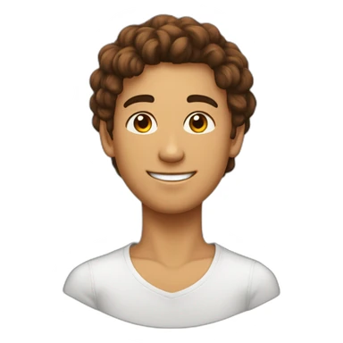 Un jeune homme avec des cheveux marrons, des lunnettes de soleil noires une chaîne autour du cou sticker