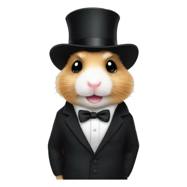 A Hamster in a black suit  sticker