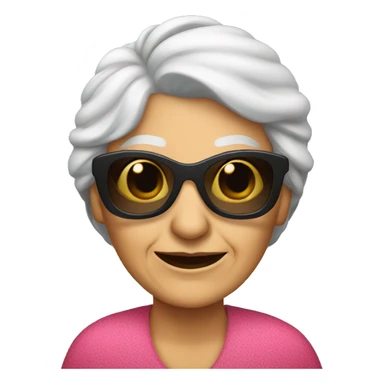 elderly woman wearing sunglasses sticker