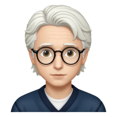 timothee chalamet with white hair and glasses sticker