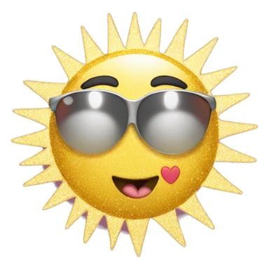 Sparkly sun blowing a kiss sticker