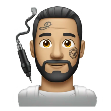 Man with a tattoo machine sticker