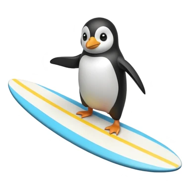 Penguin riding a surfboard sticker