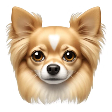 Long hair chihuahua with black nose fur and tan head sticker
