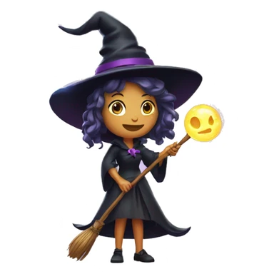 witch casting spell with a Magic wand sticker