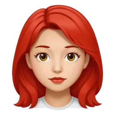 A woman in her 20s with medium hair without bangs, with double eyelids, a round face shape, with a confident look on her face. And her nickname is tomato. sticker