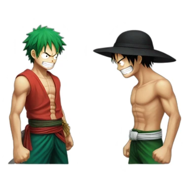 luffy vs zoro sticker