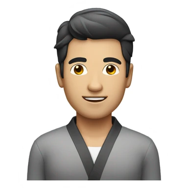  massage men white with black medium hair  sticker