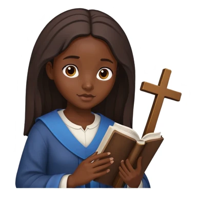 dark black girl reading Bible cross sticker