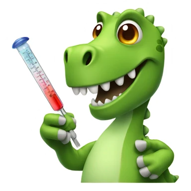 Fever dinosaur with thermometer sticker