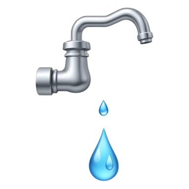 a faucet with a water droplet at the end sticker