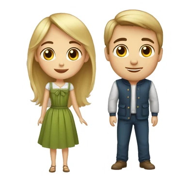 Couple russe fille français garcon sticker