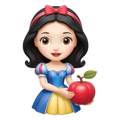Isolated, detaile illustration of the most incredibly adorable modern style, disney snow white
figurine imaginable, toy style. sticker