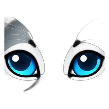 Black whit eyes blue baby cat sticker
