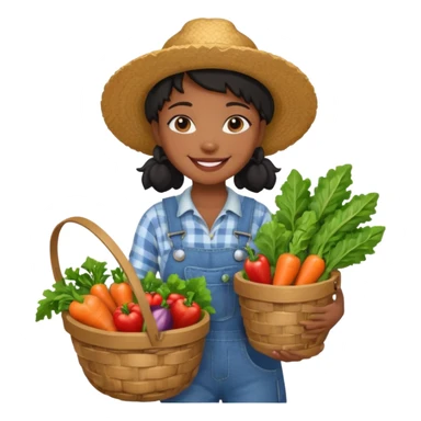 make a cute black girl farmer  sticker