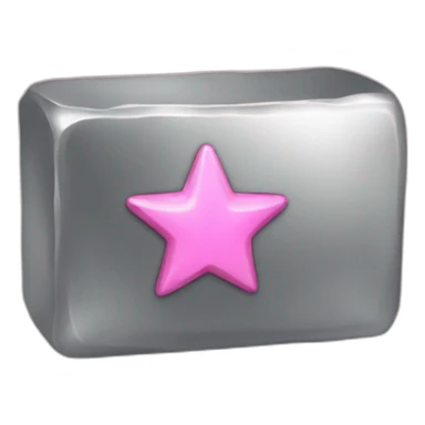 an ingot of iron with a pink star sticker