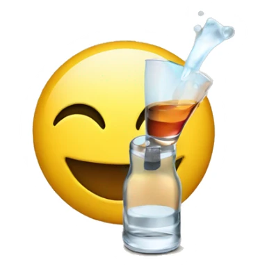 Smiley face taking a shot of alcohol sticker
