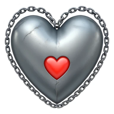 A metal heart with chains wrapped around sticker