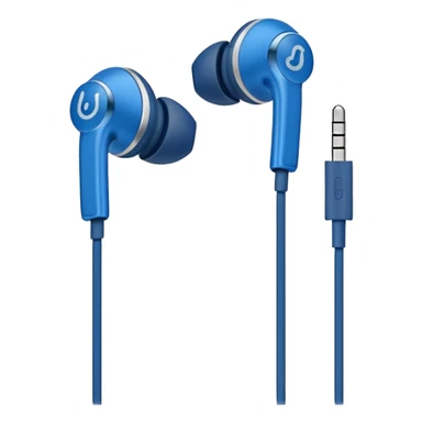 blue wired earbuds sticker