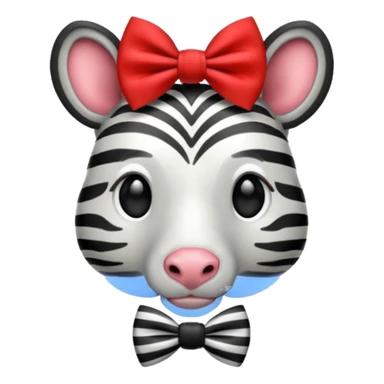 Zebra with red bow tie sticker