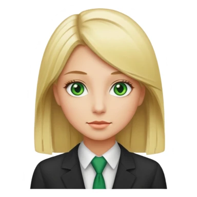 Green eyes office girl with straight hair blonde sticker