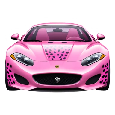 pink cheetah print sportscar sticker