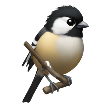 Black-headed tit bird sticker
