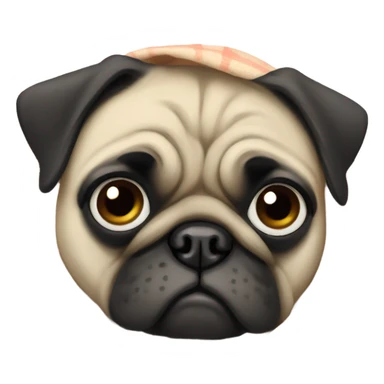 sad pug with blanket sticker