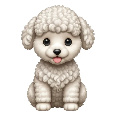 white poodle baby dog sticker