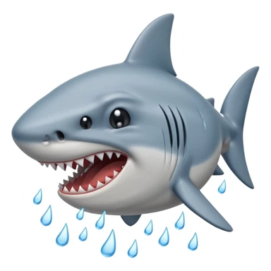 Crying shark with tears streaming down his face sticker