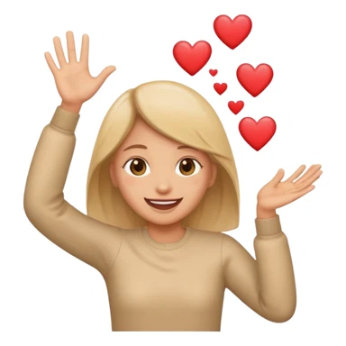 throwing up hearts sticker