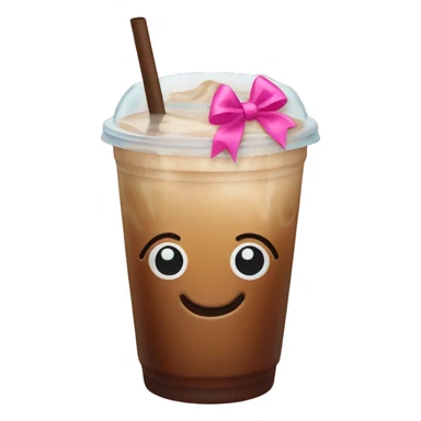 iced coffee with a pink bow sticker
