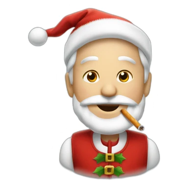 Père noël avec une cigarette sticker