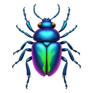 Neon beetle with aura trail sticker