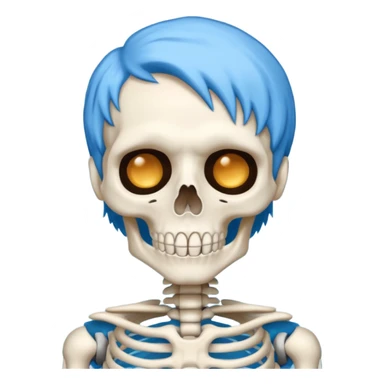 blue haired skeleton sticker