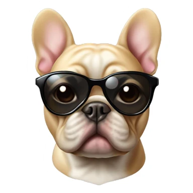 French bouledogue with sunglassed sticker