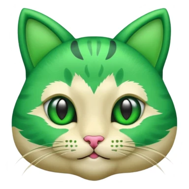 cute cat face with green money symbols for eyes, vibrant emoji style, referencing cash eyes emoji sticker