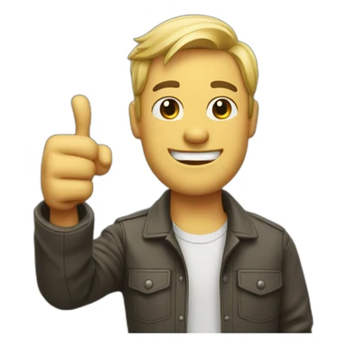 man with thumbs up sticker