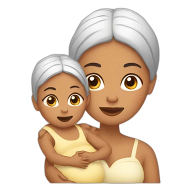 mamá con bebé sticker