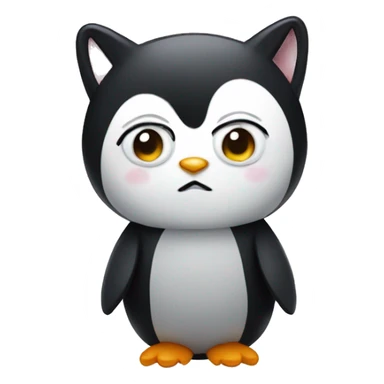 penguin with a cat costume sticker