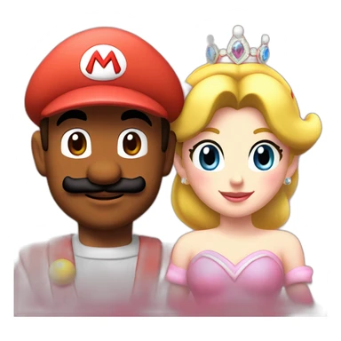 Princess peach with Mario sticker