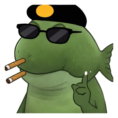 Fish smoking a blunt  sticker