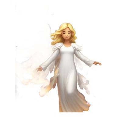 white angel, surrounded by fire
 sticker