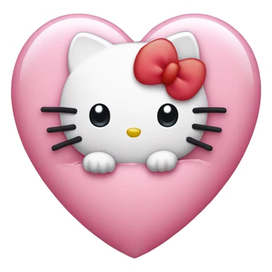 Cute hello kitty heart sticker