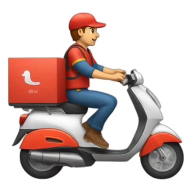 pizza delivery in pizza scooter sticker