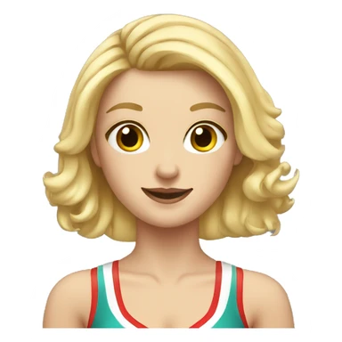 Caucasian blonde hair cheerleader sticker