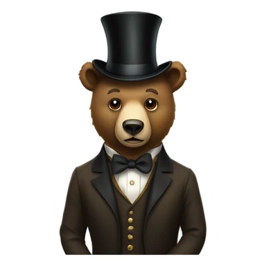 A bear wearing a bow and a tophat sticker
