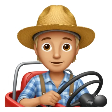 GRANJERO MANEJANDO AUTO sticker