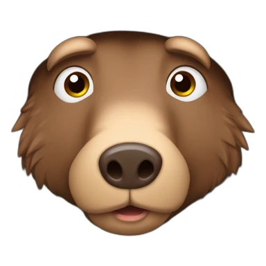 Bored brown boar in a black winter hat and black jacket sticker