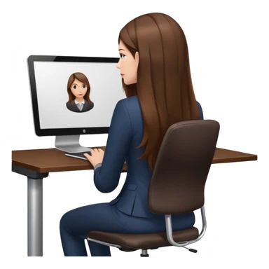 Woman from Back of head sitting on an office chair sticker